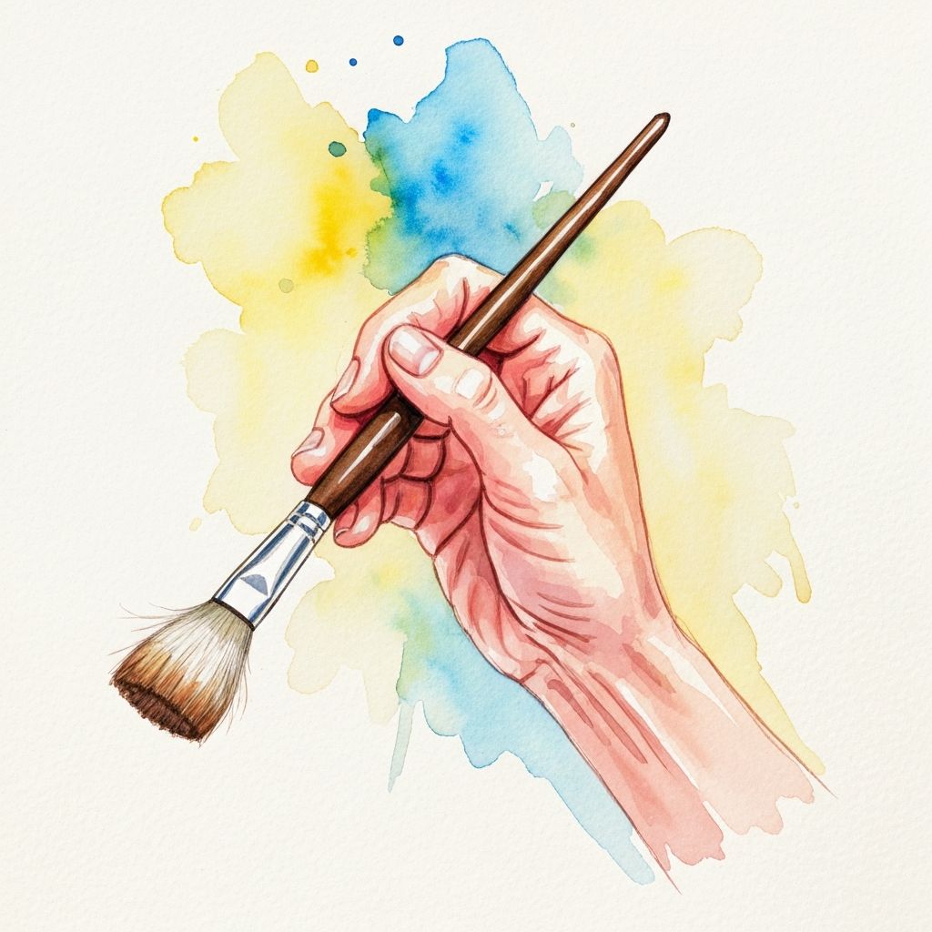 Hand with paintbrush